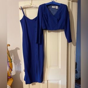 Vintage Liz Claiborne Long Cobalt Dress and Jacket sz 4
